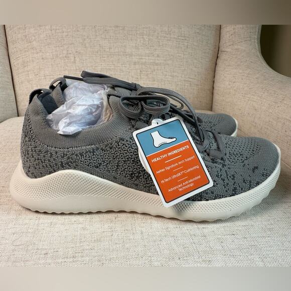 Aetrex Carly Arch Support Sneakers Gray Knit Orthotic Shoes Women’s EU 37 US 7 - Picture 7 of 9